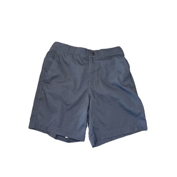 Abercrombie XS Zip Button Resort Hybrid Shorts Printed Swim Beach Trunks Blue C4 - Picture 1 of 5